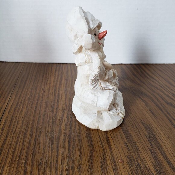 Design Works Carved Wooden Snowman Figurine - Picture 4 of 5